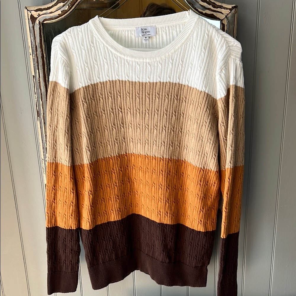 Women’s Kim Rogers striped Fall Sweater Size Medium